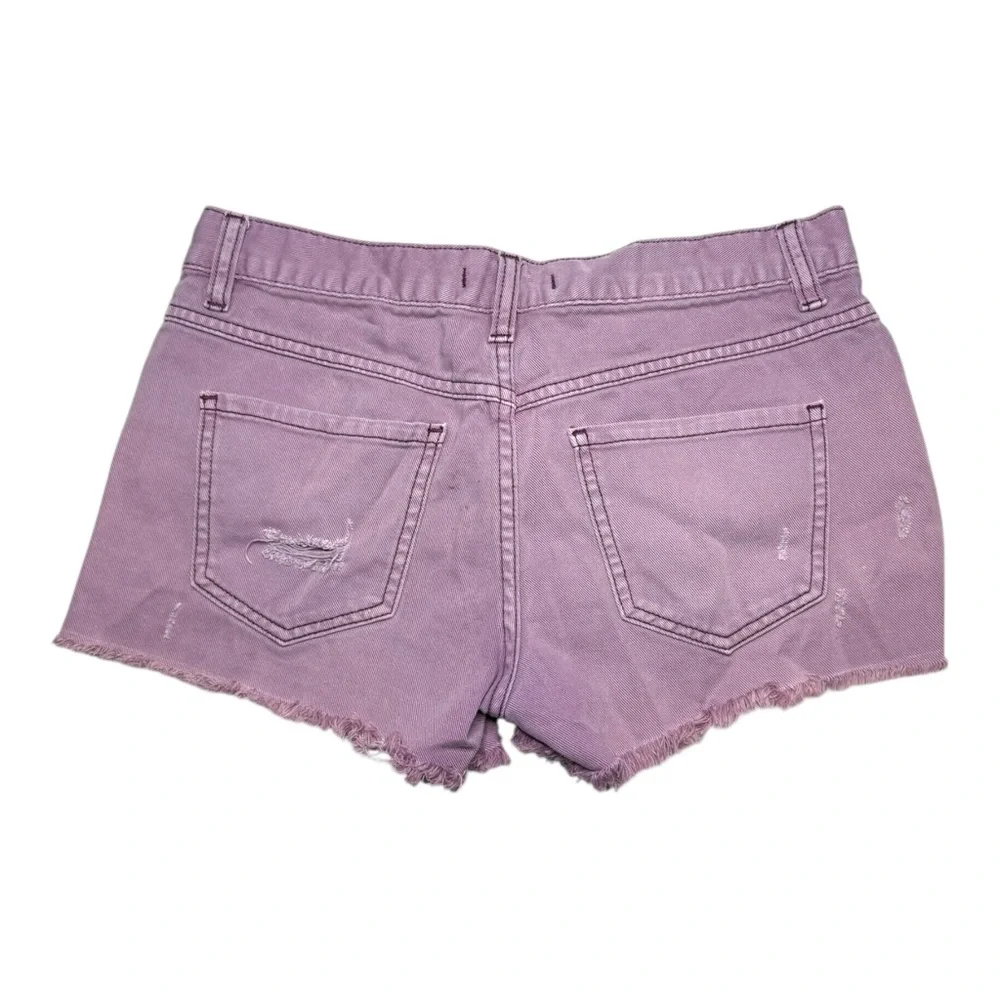 Free People Purple Button Up Micro Shorts Size 25 - Picture 2 of 4